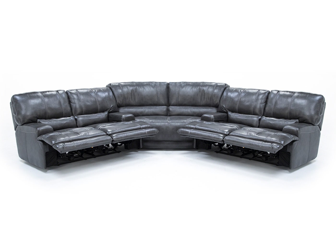 Placier 3-Pc. Leather Power Headrest Reclining Sectional in