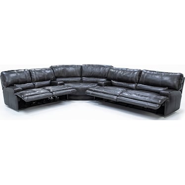 Placier 3-Pc. Leather Power Sofa and Loveseat Reclining Sectional