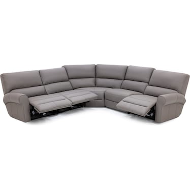 Legend 5-Pc. Leather Power Headrest Zero Gravity Reclining Modular