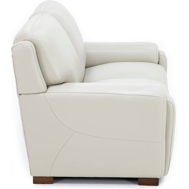 William Leather Loveseat With Hidden Cupholders And Chargers in Ivory