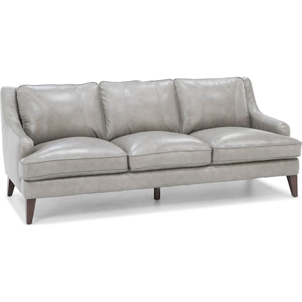 Colt Leather Sofa in Light Grey