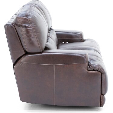 Placier Leather Power Reclining Loveseat in Coffee