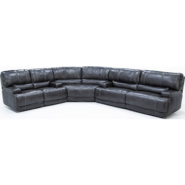 Placier 3-Pc. Leather Power Sofa and Loveseat Reclining Sectional