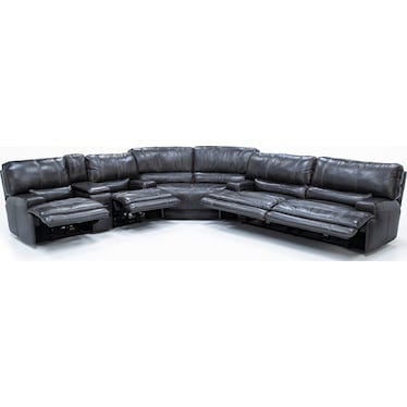 Placier 3-Pc. Leather Power Headrest Sofa and Console Reclining Sectional