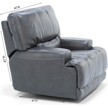 Verified Er, Extra Wide Black Leather Recliner