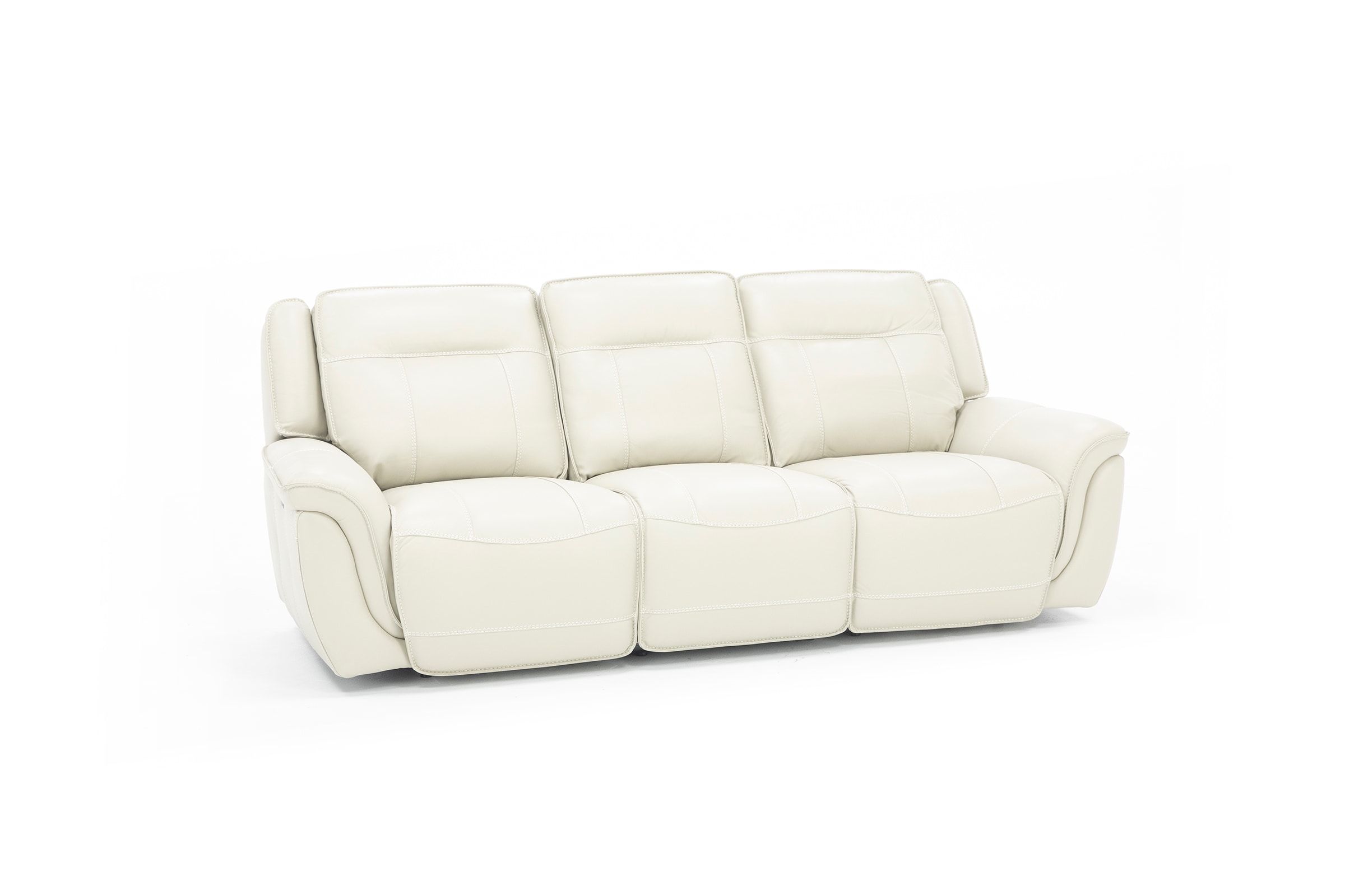 Ivory leather online reclining sofa