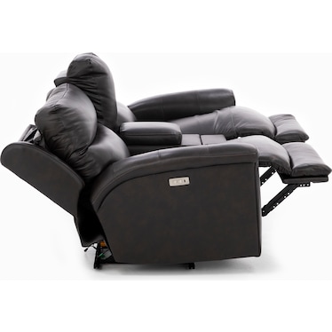 Maurice 3-Pc. Leather Power Headrest Reclining Console Loveseat