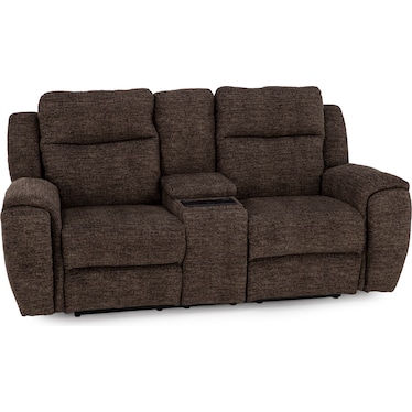 Aubrey Fully Loaded Zero Gravity Console Reclining Loveseat With SoCozi
