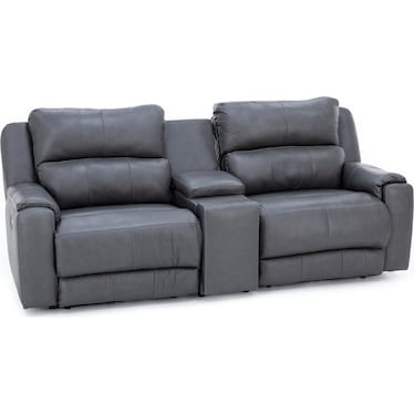 Kai 3-Pc. Leather Power Headrest Wall Saver Reclining Console Loveseat