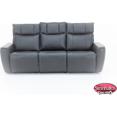 Marcus Leather Power Headrest Sofa With Drop Down Table, Heat, Massage And High Def Sound System