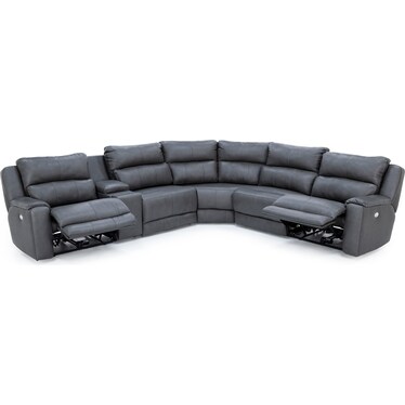 Kai 6-Pc. Leather Power Headrest Wall Saver Reclining Modular