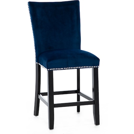 Beverly Upholstered Counter Stool, Blue