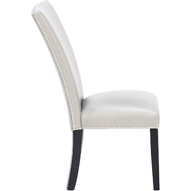 Beverly Upholstered Side Chair in Silver