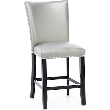 Beverly Silver Upholstered Counter Stool