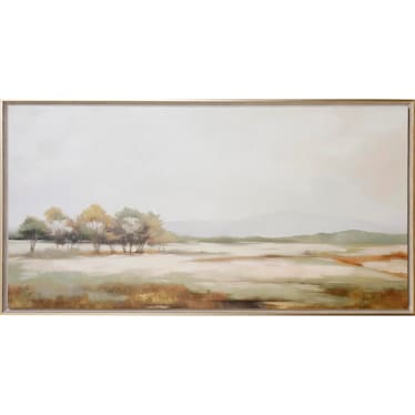 Earthy Trees Framed Canvas Art 60"W x 30"H