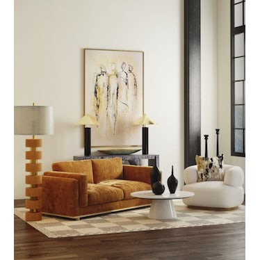 Black and Cream Abstract Figures Handpainted Canvas Art 48"W x 72"H