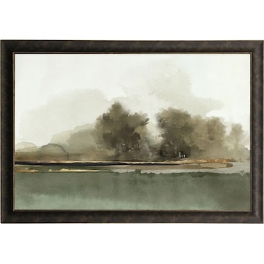 Textured Tan and Green Forest Framed Print 41"W x 29"H