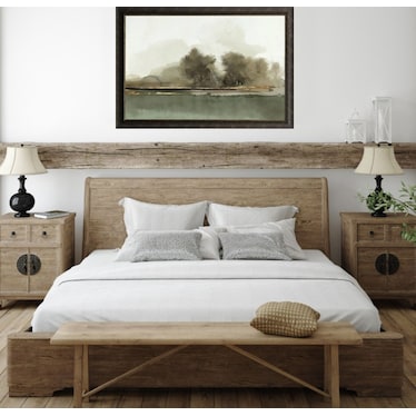 Textured Tan and Green Forest Framed Print 41"W x 29"H