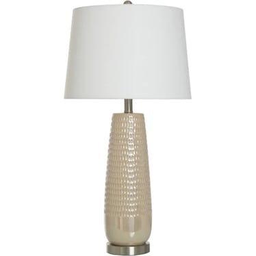Iridescent Pearl Ceramic Table Lamp 29"H