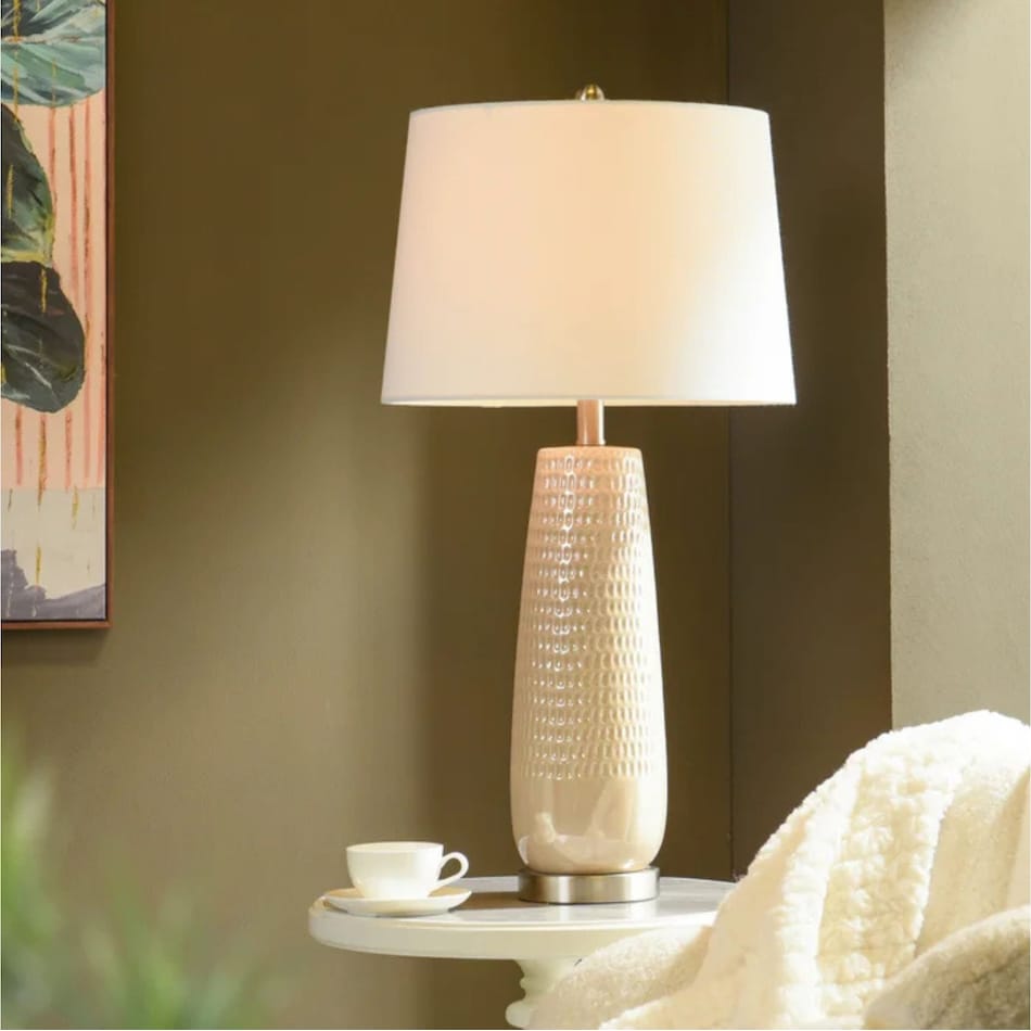 stlc beige table lamp   