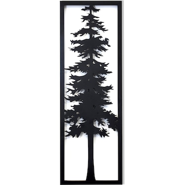 Black Metal Tree I Wall Décor 12"W x 36"H