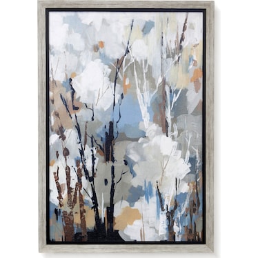 Brown, Black, and Blue Tree I Abstract Framed Print 27"W x 39"H