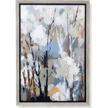 Brown, Black, and Blue Tree I Abstract Framed Print 27"W x 39"H