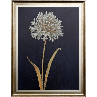 White and Gold Flowers II Framed Print 35"W x 45"H