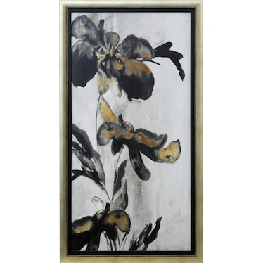 Black and Rust Floral I Textured Framed Print 22.5"W x 40.5"H