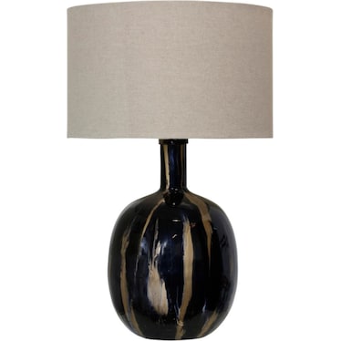 Black and Gold Iron Table Lamp 32"H
