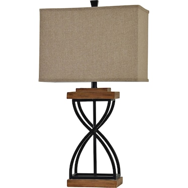 Black Metal X Table Lamp 30.5"H