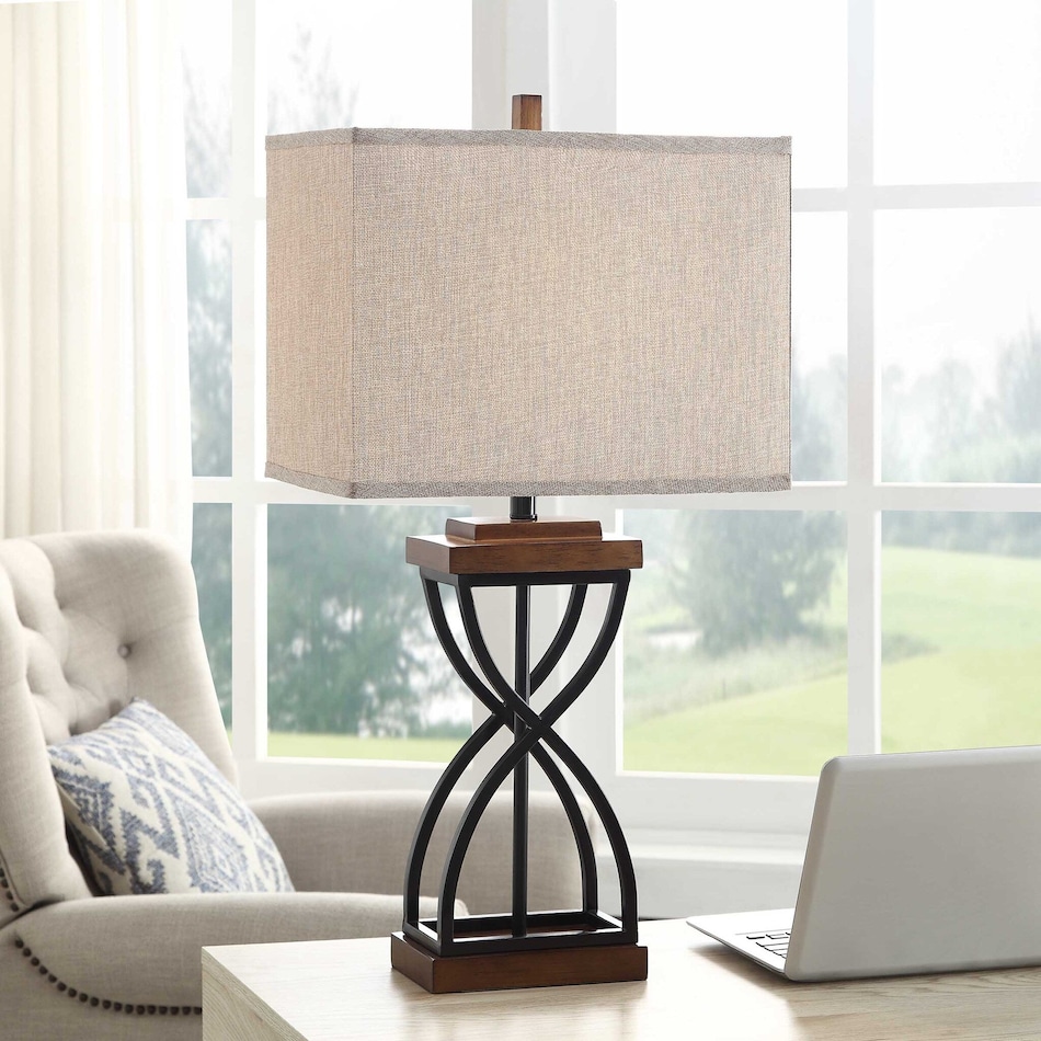 stlc black table lamp   