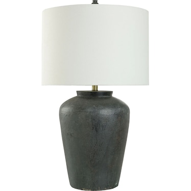 Black Cement Table Lamp 31"H