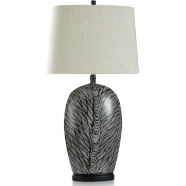 Black and Silver Ceramic Table Lamp 37"H