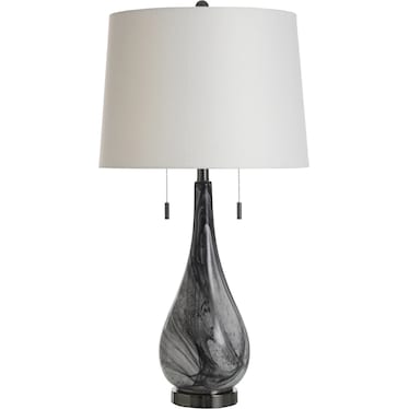 Black Swirl Glass Table Lamp 33"H