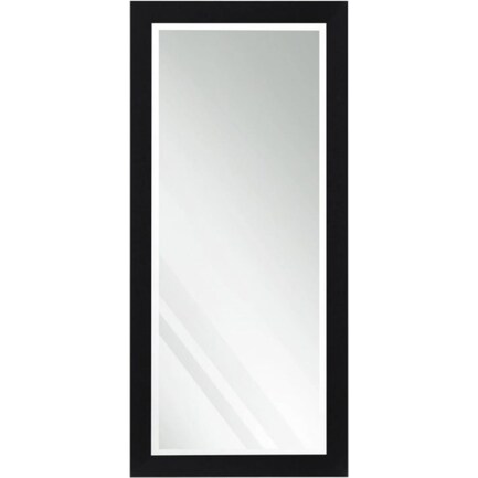 Beveled Black Leaner Mirror 30"W x 64"H