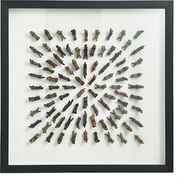 Dogs in Glass Shadowbox 24"W x 24"H