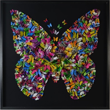 Paper Butterfly Shadowbox 47.3"W x 47.3"H