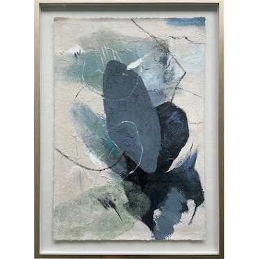 Blues Handpainted Shadow Box Framed Canvas 30"W x 41"H
