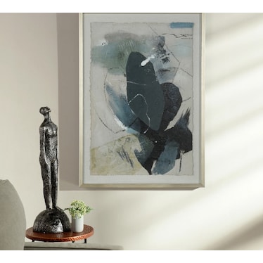 Blues Handpainted Shadow Box Framed Canvas 30"W x 41"H