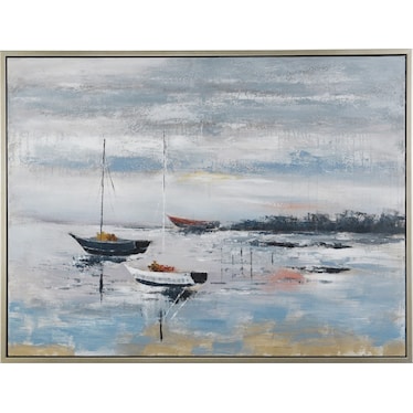 Sailing Handpainted Framed Canvas 50"W x 38"H