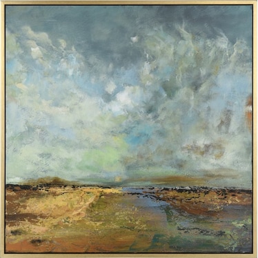 Blue Horizon Handpainted Framed Canvas 42"W x 42"H