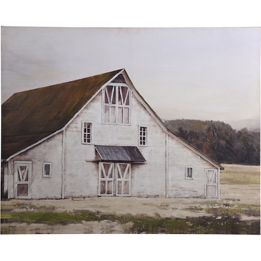 Old White Barn Canvas Art 50"W x 40"H