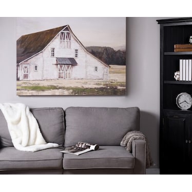 Old White Barn Canvas Art 50"W x 40"H