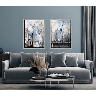 Brown, Black, and Blue Tree II Abstract Framed Print 27"W x 39"H