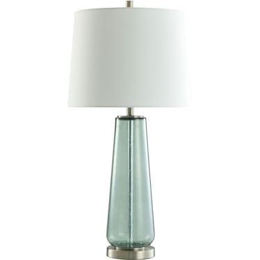 Aqua Glass Table Lamp 33"H
