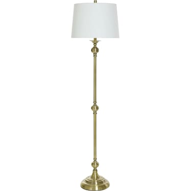 Antique Brass Steel Floor Lamp 63"H