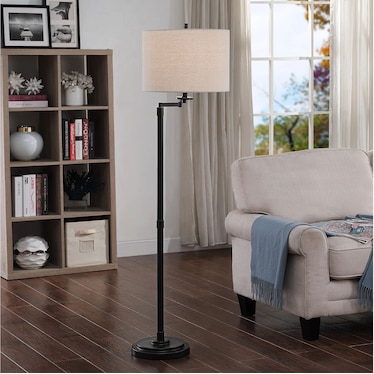 Bronze Swing Arm Floor Lamp 61"H