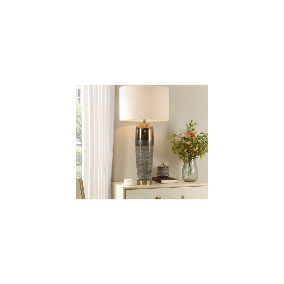 stlc bronze table lamp   