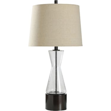Glass and Bronze Table Lamp 30"H